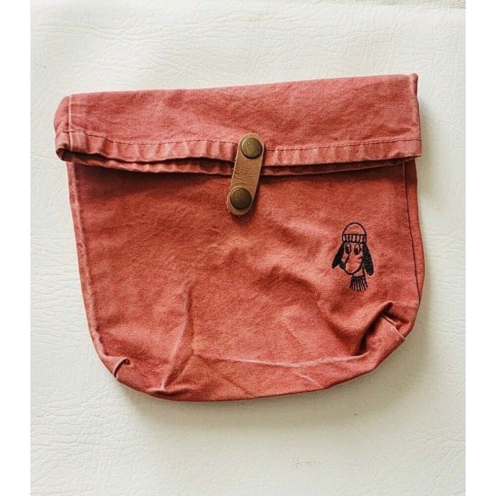 Bobo Choses Cotton Loup Embroidered Purse Bag Druzy Red